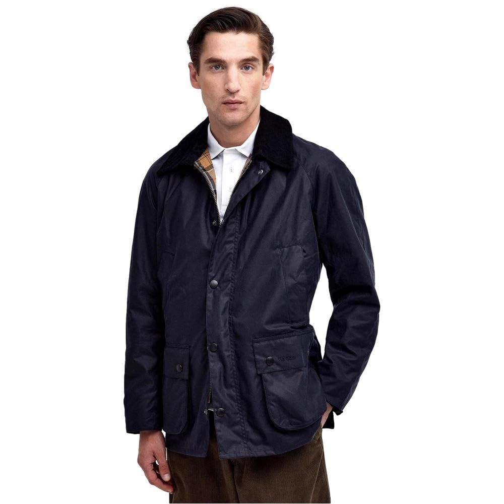 Barbour ashby オイルドジャケット Barbour Men's Ashby Waxed Jacket, Navy (US, Alpha, Medium